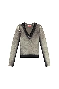 最終値下DIESEL Vネック クロップドニット グレー・ピンク系 最終値下DIESEL Vネック クロップドニット グレー・ピンク系